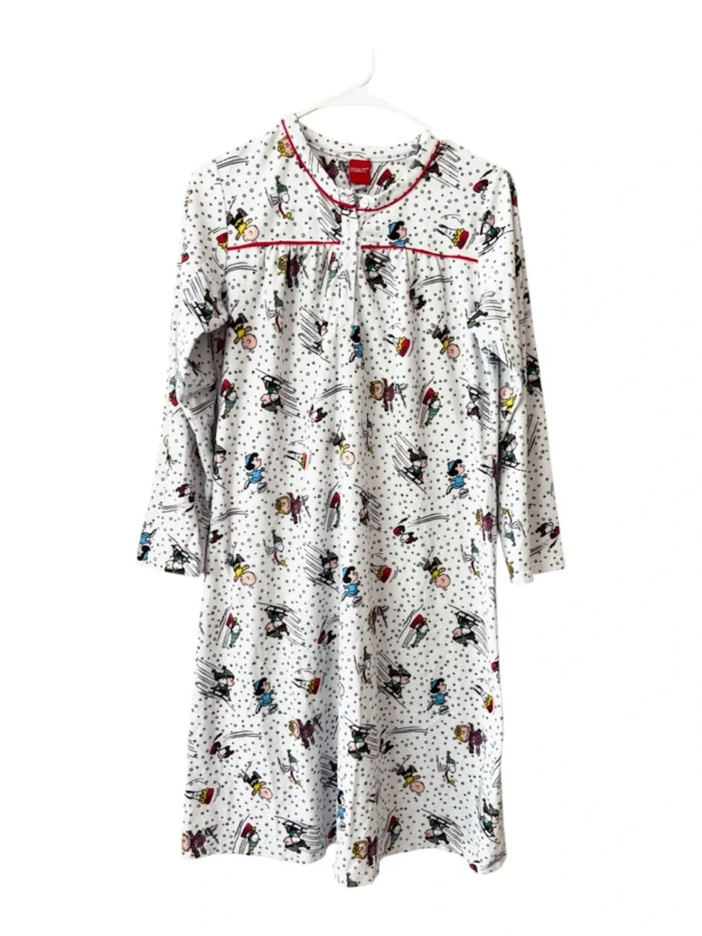 Peanuts Snoopy and Friends Ice Skating Long-Sleeve Nightgown SZ XL 14-16 Juniors